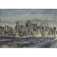 Theodore Hancock, Central Park South, NY, 1962, Watercolor "Central Park South, NY" 1962