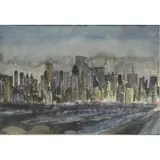 Theodore Hancock, Central Park South, NY, 1962, Watercolor "Central Park South, NY" 1962