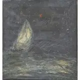 Gandy Brodie, Gandy Brodie, American - active in New York, 1924-1975, Oil on Canvas of a Sailing Ship at Night