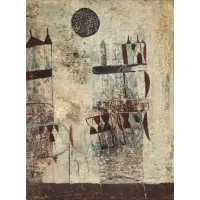Gustavo Foppiani, Bene Fili Influssi Dell'astro Sulle Torri., Oil on Wood