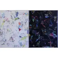 Ford Crull, Well Knoten, Oil & Enamel Diptych "Well Knoten" Oil and enamel on paper laid on canvas