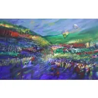 Yoram Raanan, Landscape, Mixed Media on Canvas