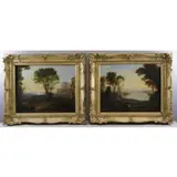 Giuseppe Candida, Untitled, Two 19th C. Italian Oil on Canvas Landscapes