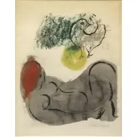 Marc Chagall, Untitled, Pencil Signed Color Lithograph