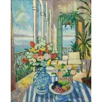 William Grimaud, William Grimaud, Scottish, b, Oil on Canvas Interior Still Life