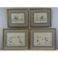 August Von Munchausen, Untitled, Set of 4 Ink & Wash Drawings