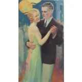 George Brehm, $1000, Oil on Canvas Illustration of a Dancing Couple