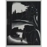 Sultry Day. by Paul Landacre, Wood Engraving "Sultry Day." Signed and dated 1937 in the matrix only, sold Mar 2014