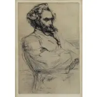 James Whistler, Drouet, Sculpteur., Drypoint Etching "Drouet, Sculpteur." Signed, titled and dated 1859 in the plate