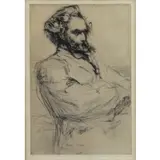 James Whistler, Drouet, Sculpteur., Drypoint Etching "Drouet, Sculpteur." Signed, titled and dated 1859 in the plate