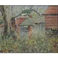 Samuel Rothbort, Samuel Rothbort, Russian/American - active in New York, 1882 - 1971, Oil on Canvas of a Farmhouse