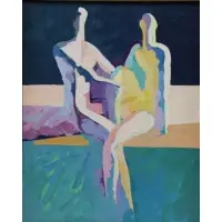 Manuel Esteban Lamas, L'amour Dans Autre Endroit (Love in Another Place), Oil on Canvas "L'amour Dans Autre Endroit" (Love in Another Place)
