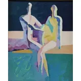 Manuel Esteban Lamas, L'amour Dans Autre Endroit (Love in Another Place), Oil on Canvas "L'amour Dans Autre Endroit" (Love in Another Place)