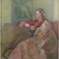 Untitled by Janice Addams Choy, Oil on Canvas Portrait of a Seated Woman, sold Mar 2014
