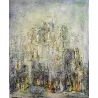 Marie Wilner, Bagdad on the Hudson Mist., Oil on Canvas "Bagdad on the Hudson Mist." Signed lower right, titled and inscribed verso