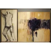 Joe Testa-Secca, Jardin Guadalupe, Two Abstract Oils on Masonite