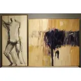 Joe Testa-Secca, Jardin Guadalupe, Two Abstract Oils on Masonite