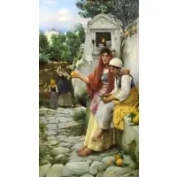 Horace Fisher, Women Picking Oranges, 1891 Oil on Canvas