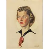 Rudolph F Schabelitz, Rudolph Frederick Schabelitz, American - active in New York, 1884 - 1959, Oil on Canvasboard Portrait of a Beauty