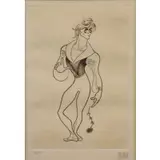 Al Hirschfeld, Baryshnikov., Etching "Baryshnikov." Pencil signed lower right, numbered 69/150 lower left