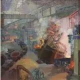 Karl Cizek, Karl Cizek, Austrian, 1886 - 1945, 1943 Oil on Canvas Industrial Scene