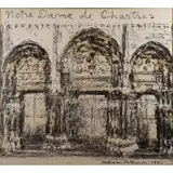 Malcom Mckesson, Notre-Dame de Chartres., Ink on Paper "Notre-Dame de Chartres." Signed and dated 1991 lower right