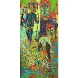 Harry Sternberg, Black #4., Oil on Wood "Black #4." Signed lower left