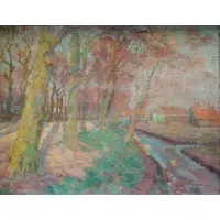 Jozef Posenaer, Jozef Karel Frans Posenaer, 1876 - 1935, 1918 Oil on Panel Landscape