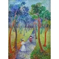 Lucien Neuquelman, Lucien Neuquelman, French, 1909 - 1988, Oil on Canvas of Women on a Path