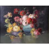 Francis Van Vreeland, Still Life with Roses, Oil on Canvas