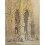 Henri Schafer, St. Vincent, Rouen, France., Watercolor on Paper