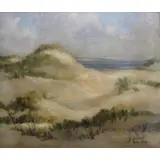 John Hare, Provincetown Dunes., Oil on Board "Provincetown Dunes." Signed lower right