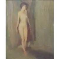 Walter G. Ratterman, Full Length Nude., Oil on Canvas "Full Length Nude." Signed and dated Dec