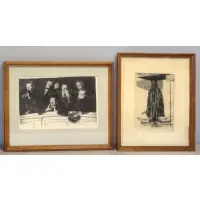 Hecklers by Joseph Hirsch, Two Pencil Signed Lithographs, sold Jan 2014