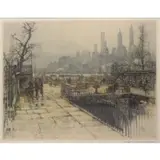 Tanna Kasmir Hoernes, Montague Terrace, New York., Color Etching and Aquatint