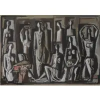 Branko Kovačević, Branko Kovacevic, Croatian, 1911 - 1988, 1971 Gouache on Paper of Nude Female Figures