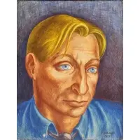 Pele de Lappe, Phyllis (Pele) De Lappe, American - active in California, 1916 - 2007, Oil on Board Portrait of Victor Arnautoff, Russian-American Artist