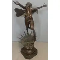 Oswalt Schimmelphfennig, Butterfly Girl, Signed Bronze Sculpture