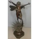 Oswalt Schimmelphfennig, Butterfly Girl, Signed Bronze Sculpture