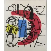 Fernand - After Leger, Le Couple., 1955 Color Lithograph "Le Couple." Printed on Arches wove paper