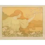 Paul Berthon, Les Eglantines., French Lithograph Poster "Les Eglantines." Signed in the stone upper left