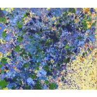 Walasse Ting, Floating Flowers., 1968 Acrylic on Canvas