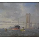 William Lawrence, New York Harbor, Oil on Canvas