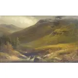 George Turner, George Turner II, British, 1843 - 1910, Oil on Canvas Mountainous Landscape