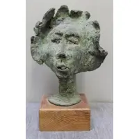 Louis Trakis, Louis Trakis, American, b, Bronze Head on Wood Base