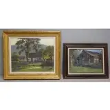Victor C. Anderson, Home in the Valley, 2 Oils on Canvas of Houses in Landscape