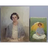 Victor C. Anderson, Joan at Twenty, 2 Oil on Canvas Portraits