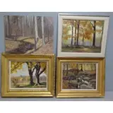 Victor C. Anderson, Sign of Spring, 4 Oil on Board Wooded Landscapes