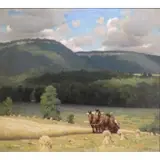 Victor C. Anderson, Reapers, Pennsylvania., Oil on Canvas "Reapers, Pennsylvania." Signed lower left