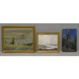 Victor C. Anderson, Along the Hudson, 3 Small Oils on Board